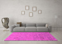 Machine Washable Abstract Pink Modern Rug, wshabs1744pnk