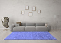 Machine Washable Abstract Blue Modern Rug, wshabs1744blu