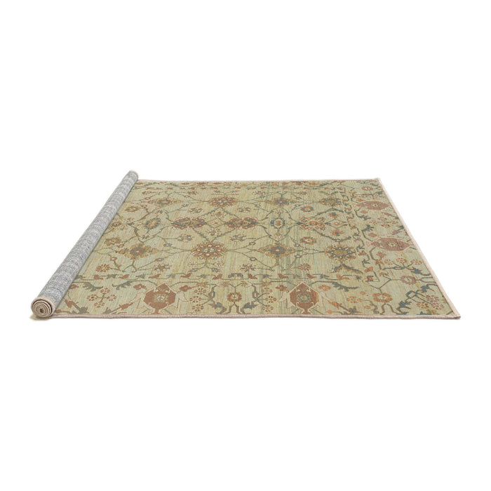 Sideview of Machine Washable Abstract Brown Rug, wshabs1745