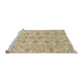 Sideview of Machine Washable Abstract Brown Rug, wshabs1745