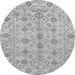 Round Machine Washable Abstract Gray Modern Rug, wshabs1745gry