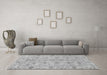 Machine Washable Abstract Gray Modern Rug in a Living Room,, wshabs1745gry