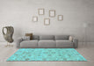 Machine Washable Abstract Light Blue Modern Rug in a Living Room, wshabs1745lblu