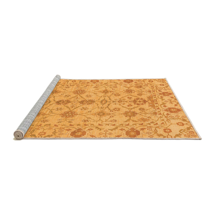 Sideview of Machine Washable Abstract Orange Modern Area Rugs, wshabs1745org