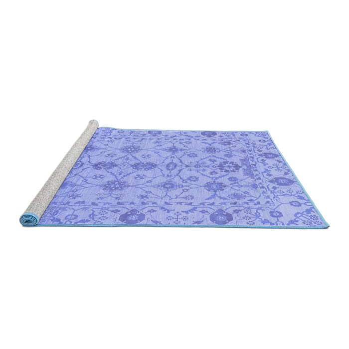 Sideview of Machine Washable Abstract Blue Modern Rug, wshabs1745blu