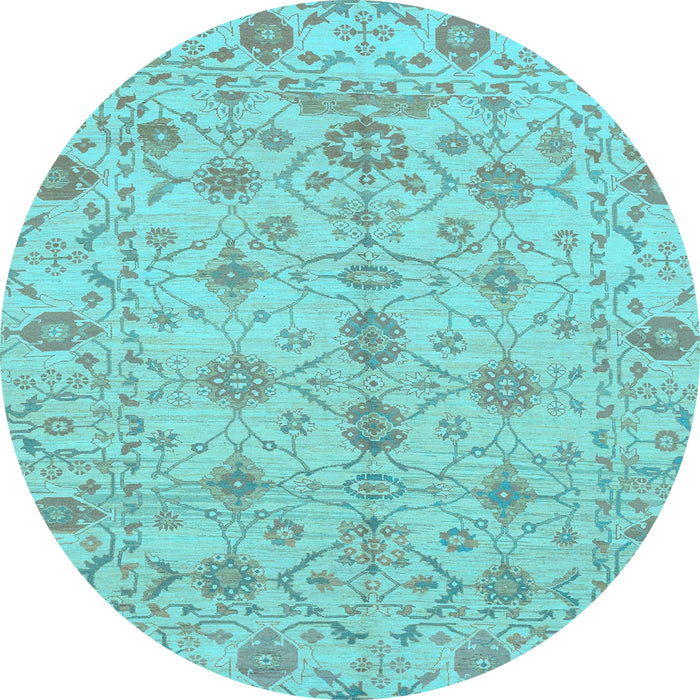 Round Machine Washable Abstract Light Blue Modern Rug, wshabs1745lblu