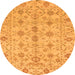 Round Abstract Orange Modern Rug, abs1745org