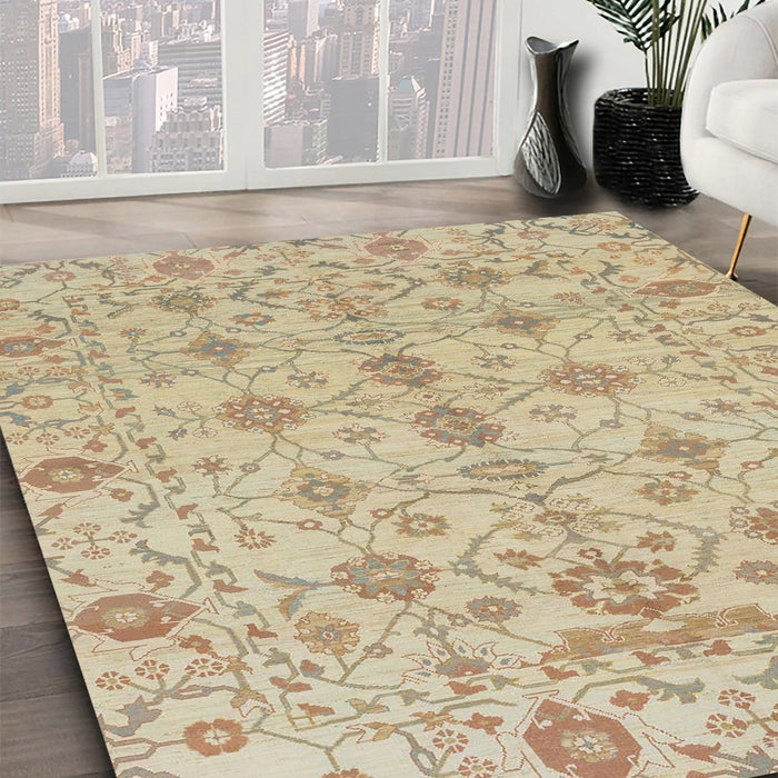 Abstract Brown Modern Rug in Family Room, abs1745