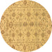 Round Abstract Brown Modern Rug, abs1745brn