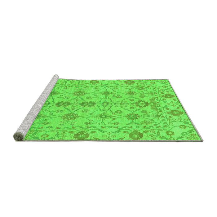 Sideview of Machine Washable Abstract Green Modern Area Rugs, wshabs1745grn