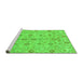 Sideview of Machine Washable Abstract Green Modern Area Rugs, wshabs1745grn