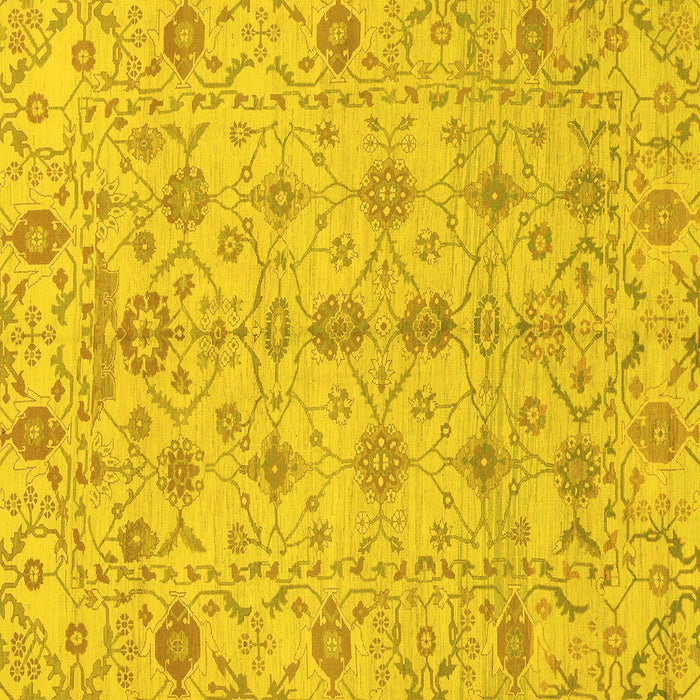 Square Abstract Yellow Modern Rug, abs1745yw