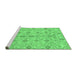 Sideview of Machine Washable Abstract Emerald Green Modern Area Rugs, wshabs1745emgrn