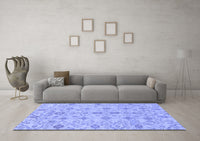 Machine Washable Abstract Blue Modern Rug, wshabs1745blu