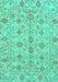 Machine Washable Abstract Turquoise Modern Area Rugs, wshabs1745turq