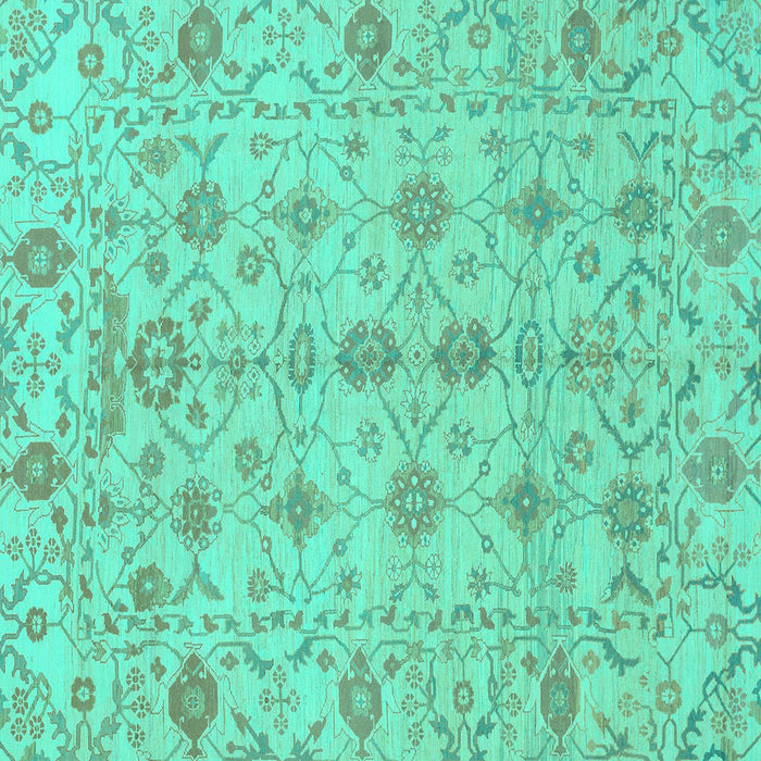 Square Machine Washable Abstract Turquoise Modern Area Rugs, wshabs1745turq