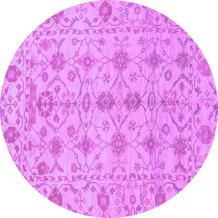 Round Abstract Purple Modern Rug, abs1745pur