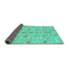 Sideview of Abstract Turquoise Modern Rug, abs1745turq