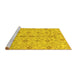 Sideview of Machine Washable Abstract Yellow Modern Rug, wshabs1745yw