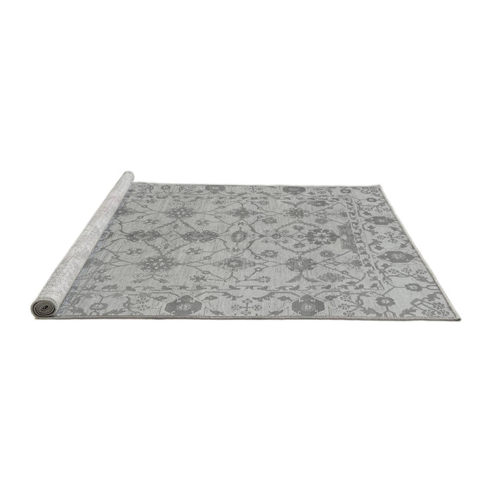 Sideview of Machine Washable Abstract Gray Modern Rug, wshabs1745gry