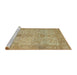 Sideview of Machine Washable Abstract Cinnamon Brown Rug, wshabs1746