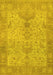 Machine Washable Oriental Yellow Traditional Rug, wshabs1746yw