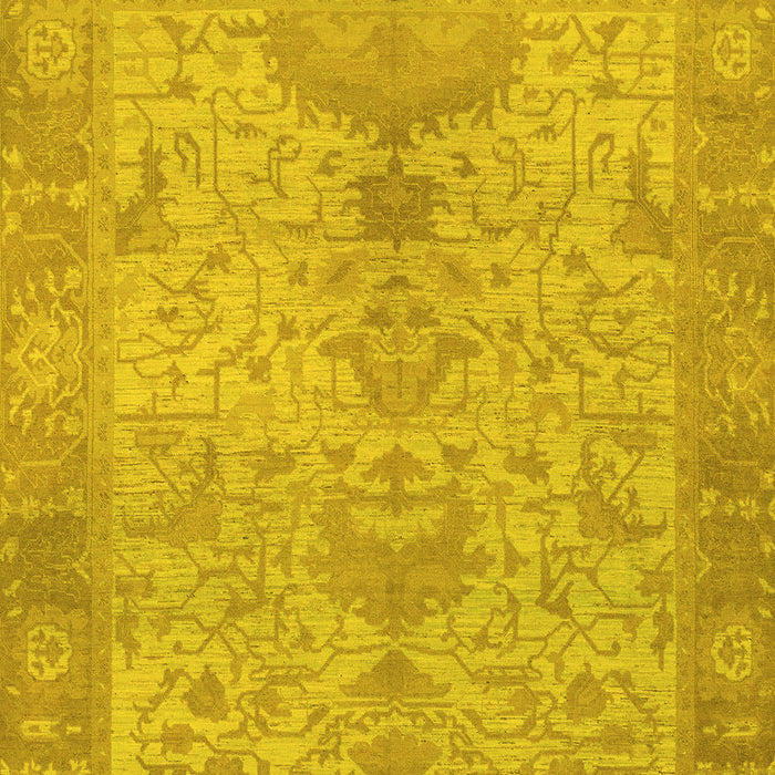 Machine Washable Oriental Yellow Traditional Rug, wshabs1746yw