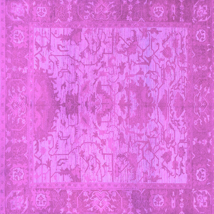 Square Machine Washable Oriental Purple Traditional Area Rugs, wshabs1746pur