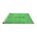 Sideview of Machine Washable Oriental Emerald Green Traditional Area Rugs, wshabs1746emgrn