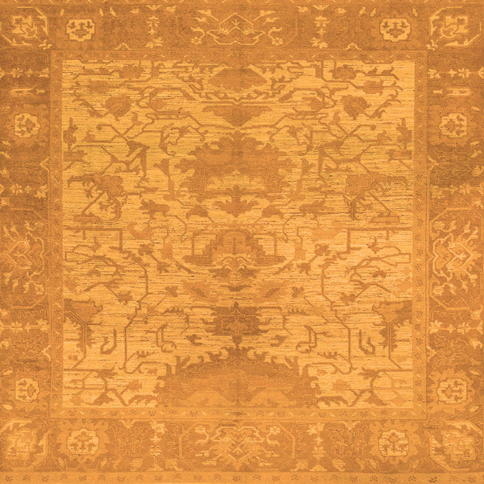 Square Oriental Orange Traditional Rug, abs1746org