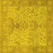 Square Oriental Yellow Traditional Rug, abs1746yw