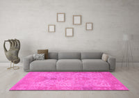 Machine Washable Oriental Pink Traditional Rug, wshabs1746pnk