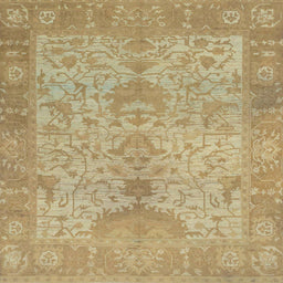 Square Machine Washable Abstract Cinnamon Brown Rug, wshabs1746