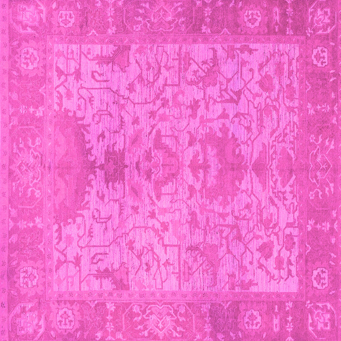 Square Machine Washable Oriental Pink Traditional Rug, wshabs1746pnk