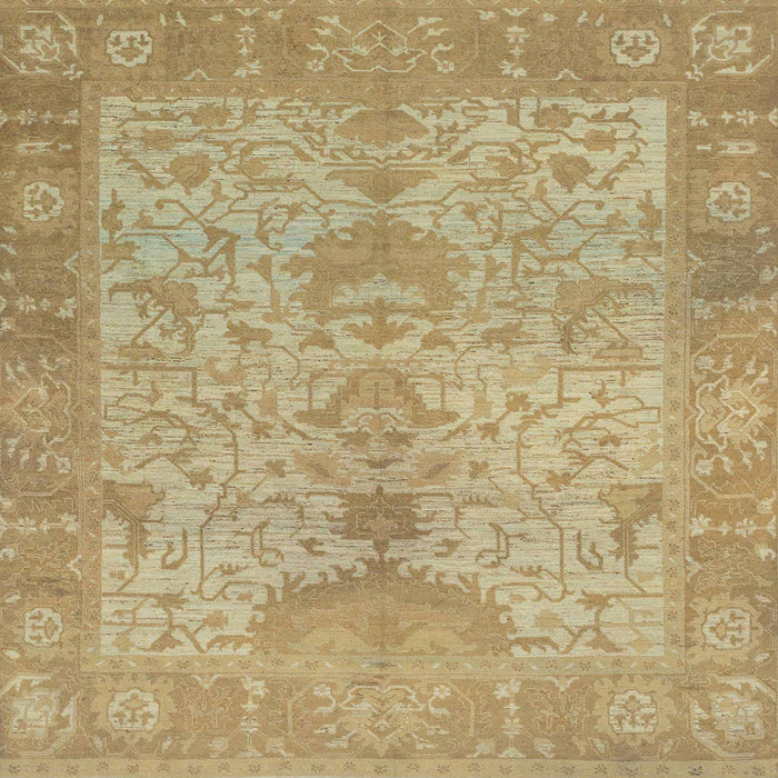 Square Abstract Cinnamon Brown Oriental Rug, abs1746