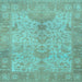 Square Oriental Light Blue Traditional Rug, abs1746lblu