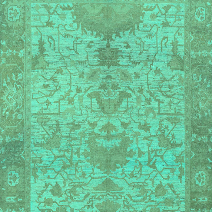 Machine Washable Oriental Turquoise Traditional Area Rugs, wshabs1746turq