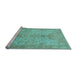 Sideview of Machine Washable Oriental Light Blue Traditional Rug, wshabs1746lblu