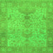 Square Machine Washable Oriental Green Traditional Area Rugs, wshabs1746grn