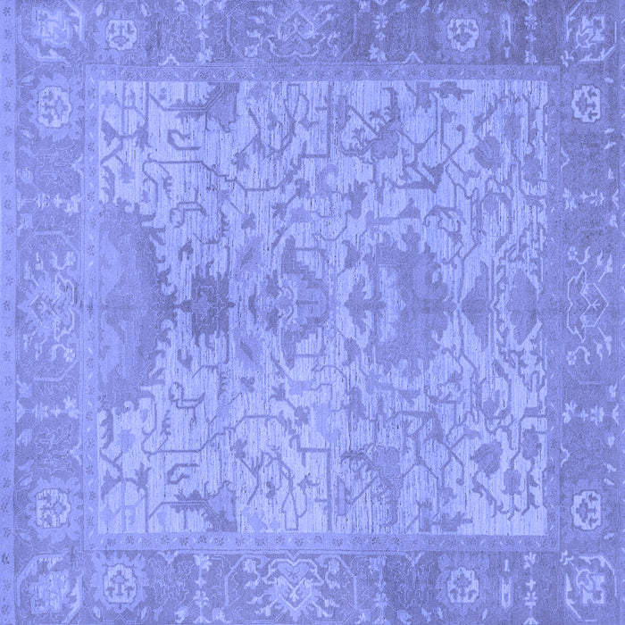 Square Oriental Blue Traditional Rug, abs1746blu