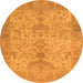 Round Oriental Orange Traditional Rug, abs1746org