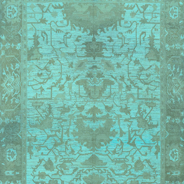 Machine Washable Oriental Light Blue Traditional Rug, wshabs1746lblu