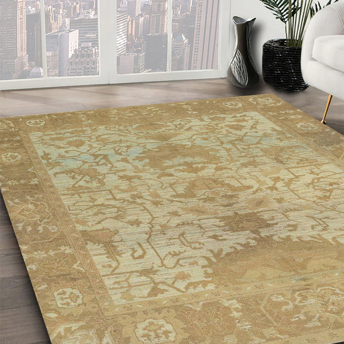 Machine Washable Abstract Cinnamon Brown Rug in a Family Room, wshabs1746
