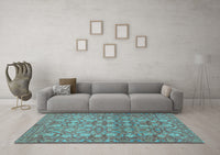 Machine Washable Abstract Light Blue Modern Rug, wshabs1747lblu