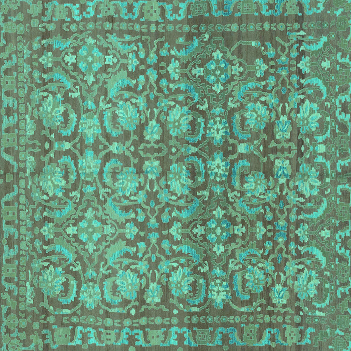 Square Machine Washable Abstract Turquoise Modern Area Rugs, wshabs1747turq