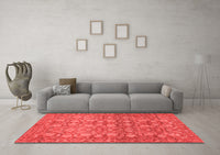 Machine Washable Abstract Red Modern Rug, wshabs1747red