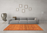 Machine Washable Abstract Orange Modern Rug, wshabs1747org