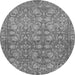 Round Abstract Gray Modern Rug, abs1747gry