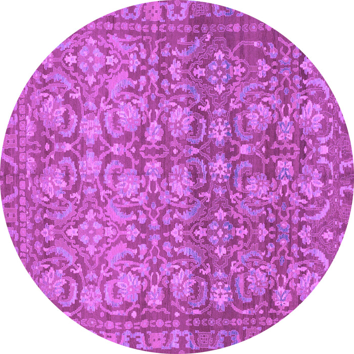 Round Machine Washable Abstract Purple Modern Area Rugs, wshabs1747pur