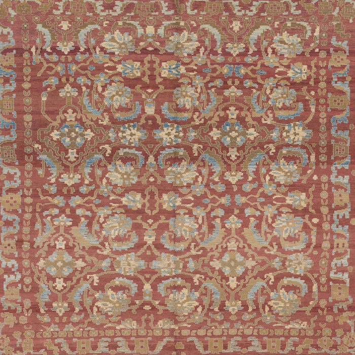 Square Machine Washable Abstract Light Copper Gold Rug, wshabs1747